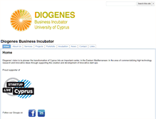 Tablet Screenshot of diogenes-incubator.com